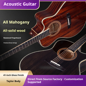<span class=keywords><strong>Guitare</strong></span> <span class=keywords><strong>acoustique</strong></span> en acajou massif de 41 pouces, cordes en acier, corps <span class=keywords><strong>Taylor</strong></span> brillant, OEM ODM, logo personnalisé - Product Image 1