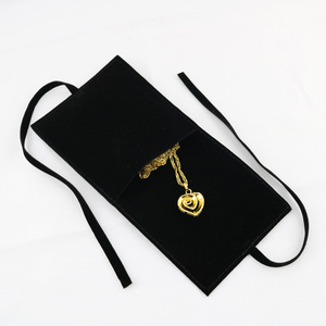 Custom Velvet Jewelry Pouch with logo Small Velvet Bag for Jewelry Package with Flap Envelope Bag with Snap for Jewelry Gift Bag - Product Image 5