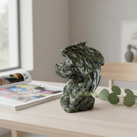 Esculturas de Dragón de Jade Xiuyuan Natural al por Mayor, Artesanías de Animales de Piedras Preciosas Semipreciosas Pulimentadas para Sanación y Meditación
