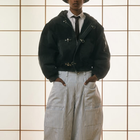 Veste bomber en denim de haute qualité à épaules tombantes avec logo personnalisé, matelassée, à capuche, avec boucle de pompier, style streetwear