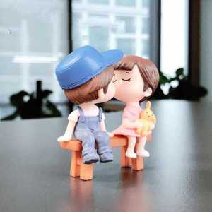 Wx Couple Figurines Resin Miniature <b>Stools</b> Valentine'S Day Decorations Compact Size For Home Decoration - Product Image 1