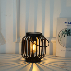 Retro <strong>Vintage</strong> Solar Metal Hanging Lantern Patio <strong>Light</strong> - Product Image 2