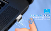 Lector de Huellas Dactilares Windows Hello con Carcasa Metálica Plateada, Instalación Automática, Inicio de Sesión en 0.05s, para PC y Escritorio