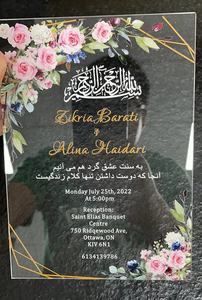 บัตรเชิญพลาสติกใสลาย UV ออกแบบเฉพาะบัตรเชิญงาน<span class=keywords><strong>แต่งงาน</strong></span>ด้วยเลเซอร์ตัดด้วยอะคริลิค - Product Image 6