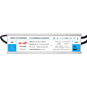 ไดรเวอร์ไฟ LED แบบหรี่แสงได้ 300W IP67 กันน้ำ CV 0-10V/1-10V/10V PWM/Rx  170-264V AC-DC 24V สำหรับกล่องไฟ  จ่ายไฟแบบเอาต์พุตเดี่ยว - Product Image 2