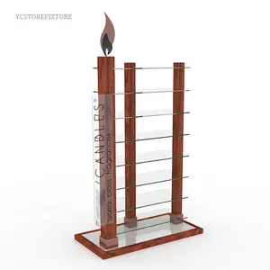 Custom design multi-level floor glass candle display shelf