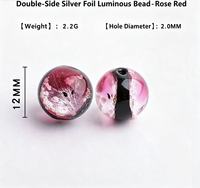 LONGXIN - Cuentas Sueltas Redondas de Vidrio Luminosas con Lámina Plateada de Doble Cara de 14 mm y Orificio de 2 mm para Fabricación de Joyería DIY, Venta al por Mayor