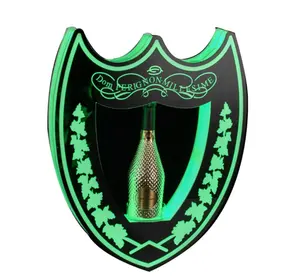 Glorificador de garrafa acrílico, logotipo personalizado, único, suporte de vinho, led, base de iluminação, display de garrafa, venda imperdível