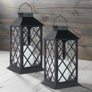 <b>Bulk</b> Stock Solar <b>Candle</b> Holders Lanterns <b>Candle</b> Jars Hanging Lights Rustic Iron Frame Waterproof Garden Decoration Lantern - Product Image 4