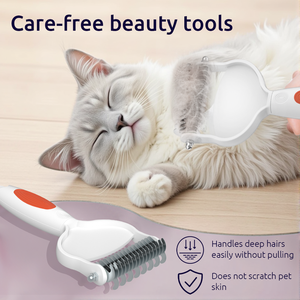 Cepillo Portátil de Plástico y Acero Inoxidable para Aseo de <span class=keywords><strong>Perros</strong></span> y Gatos, Peine para Eliminar Pelo Muerto y Desenredar, Rastrillo para Subpelo - Product Image 4