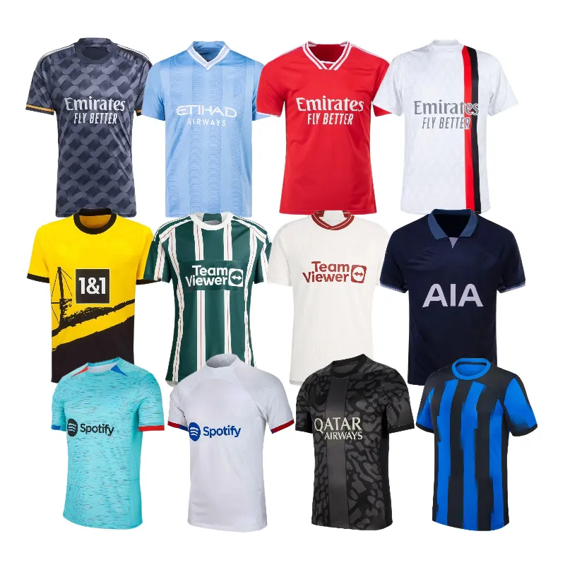 Groothandel Jeugd T-Shirt Voetbalclub Uniformen Originele Rood Wit Voetbal Training Shirts Ademend Voetbal Jersey