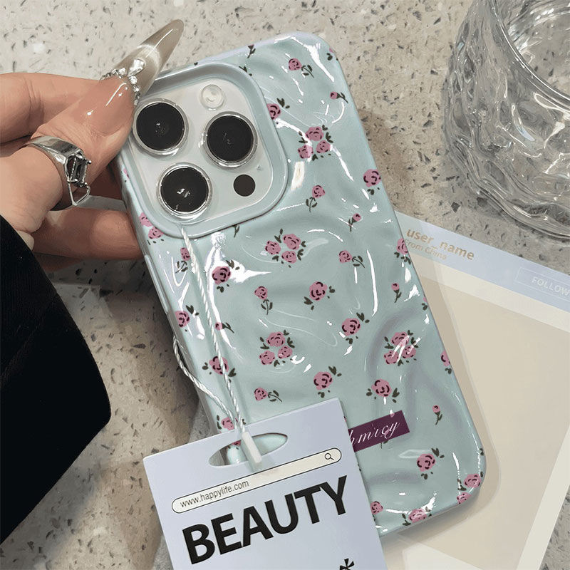 Wrinkle Pattern - Blue - Rose