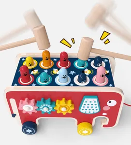 锻炼宝宝的手眼协调能力木制卡通快乐砰的一声鼹鼠儿童益智玩具