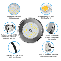 Mini projecteur LED PAR56 6W pour piscine, résistant à la corrosion, dimmable, télécommande, étanche IP68, compact, pour eau salée
