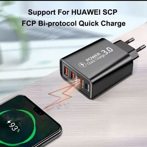 Cargador Rápido Móvil 3USB+PD Tipo-C, Cabezal de Carga Multi-Interfaz para Viajes, Venta al Por Mayor Internacional - Product Image 5