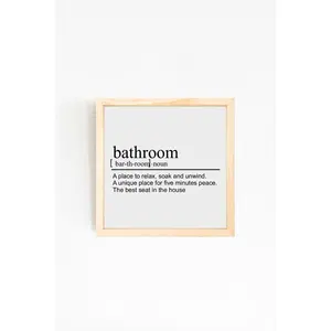 Bathroom/WC Design Art Print Wooden <b>Framed</b> Picture 20x20 & <b>30x30</b> Sizes for Decorative Use - Product Image 3