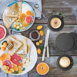 Wholesale Blank PU Leather Coaster for Drinks Promotional Gift Custom Printing Coffee <b>Cup</b> <b>Mat</b> With Logo - Product Image 5