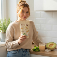 Poudre de Collagène Lait de Melon Miel, Poudre Multivitaminée, Poudre de Lait au Collagène