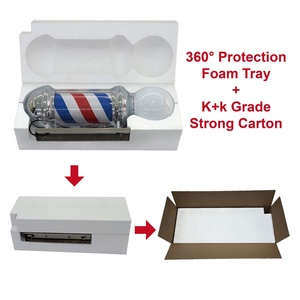 73CM/ 28.7 "Rotation Étanche À L'eau 2 Lumière Barber Pole Spinning Stripes Salon <span class=keywords><strong>De</strong></span> Coiffure Signe Ouvert - Product Image 6