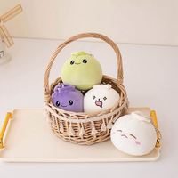 Mini Bao de riz de 11 cm, nourriture farcie à la vapeur, jouet en peluche, charme porte-clés, poupées douces mignonnes, pendentif pour sac, décoration