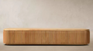 Table basse d'extérieur en teck de qualité supérieure, style espagnol, coins arrondis, finition polie à la main, pour projets de jardin privé - Product Image 3