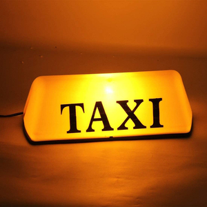 Waterproof Magnetic Base Yellow LED Car Cab Taxi Top Roof Sign Light Lamp Box