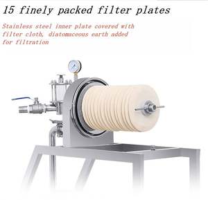 ตัวกรองไดอะตอมไมต์แนวตั้งทำจากสแตนเลสเกรดอาหารสำหรับการผลิตเบียร์ ไวน์ ไวน์เหลือง ไวน์แดง และสุรา - Product Image 4