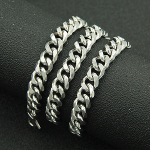 สร้อยคอไทเทเนียมเรียบง่าย สไตล์ฮิปฮอป โซ่หกเหลี่ยม ดีไซน์เท่ๆ  แบบคิวบา ขนาด 9 มม. แฟชั่นทันสมัย - Product Image 2