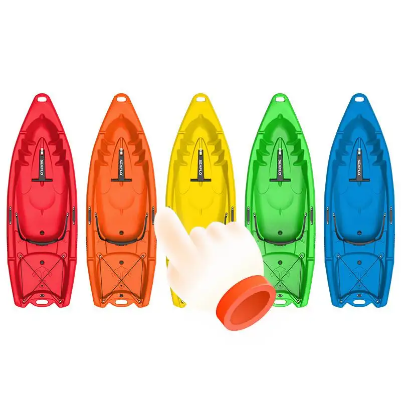 SEAFLO 2 persone pesca barca a remi tandem kayak di plastica a buon mercato in vendita con giubbotto di salvataggio paddle opzionale colore personalizzato barca di plastica