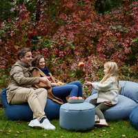 Lot de housses de pouf élégantes et imperméables pour pouf de sol, pouf de salon, chaise longue de jardin et pouf d'extérieur en forme de disque