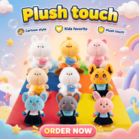 Peluche amusante et mignonne de 8 pouces, peluche mixte de dessins animés, poupée en peluche pour machine à griffes, cadeau pour enfants et adultes, vente en gros pour distributeurs automatiques