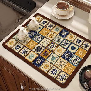 Tapis de <span class=keywords><strong>machine</strong></span> à café en caoutchouc à motif abstrait coloré, séchage rapide, absorbant, antidérapant, pour comptoir de cuisine, pour machines à expresso - Product Image 2