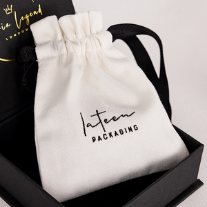 Bolsa de Regalo de Joyería de Lona de Algodón Natural con Cordón, Forma Redonda, Impresión de Logotipo Personalizado, Alta Calidad, Tamaño Personalizado - Product Image 5