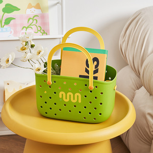 Shopping Basket <b>Tote</b> Bag Sea Blue Pine Green Lemon Yellow Portable Large Capacity Multifunctional Women's Handbag - Product Image 2