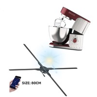 Holograma de ventilador 3D de la mejor venta, 80cm, 4 aspas, pantalla de publicidad de holograma 3D grande, ventilador Led, Wifi móvil, proyector de ventilador de holograma 3D