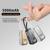 Dernière conception de batterie externe portable étanche en forme de capsule avec charge sans fil et Micro USB 5000mAh pour téléphone, montre et écouteurs