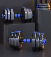 Ensemble d'haltères octogonaux en EVA pour la maison, équipement de fitness multifonctionnel, barre de musculation et kettlebell détachables et réglables avec noyau en fonte