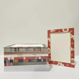 Oem Paper Picture Frame Folder For 4*6 Photo Cards For Christmas Day.Envelopes With Blank Photo Insert Note Cards