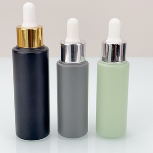 Flacon compte-gouttes en verre à prix d'usine avec bouchon en aluminium argenté, gris vert, sérigraphie personnalisée, flacon de lotion 50ml 100ml avec bouchon pompe - Product Image 4