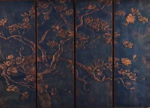 Décoration murale en cuir 3D avec motif floral en relief, 4 pièces/ensemble, décoration murale en cuir - Product Image 2