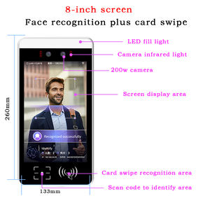 Sistema de Controle de Acesso e Registro de Presença com Reconhecimento Facial Biométrico, Leitura de Cartão NFC/IC/ID e Código QR, Personalizável OEM/ODM com Função de Reset - Product Image 2
