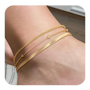 <span class=keywords><strong>Tobillera</strong></span> de cadena de hueso de serpiente con cuentas redondas Caterpillar, superventas en Europa y EE. UU., conjunto de tobilleras para mujer, nuevo producto - Product Image 3