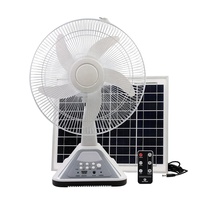 Ventilateur de table en plastique rechargeable 12V solaire/électrique de 16 pouces avec lumière LED et télécommande – Vente chaude