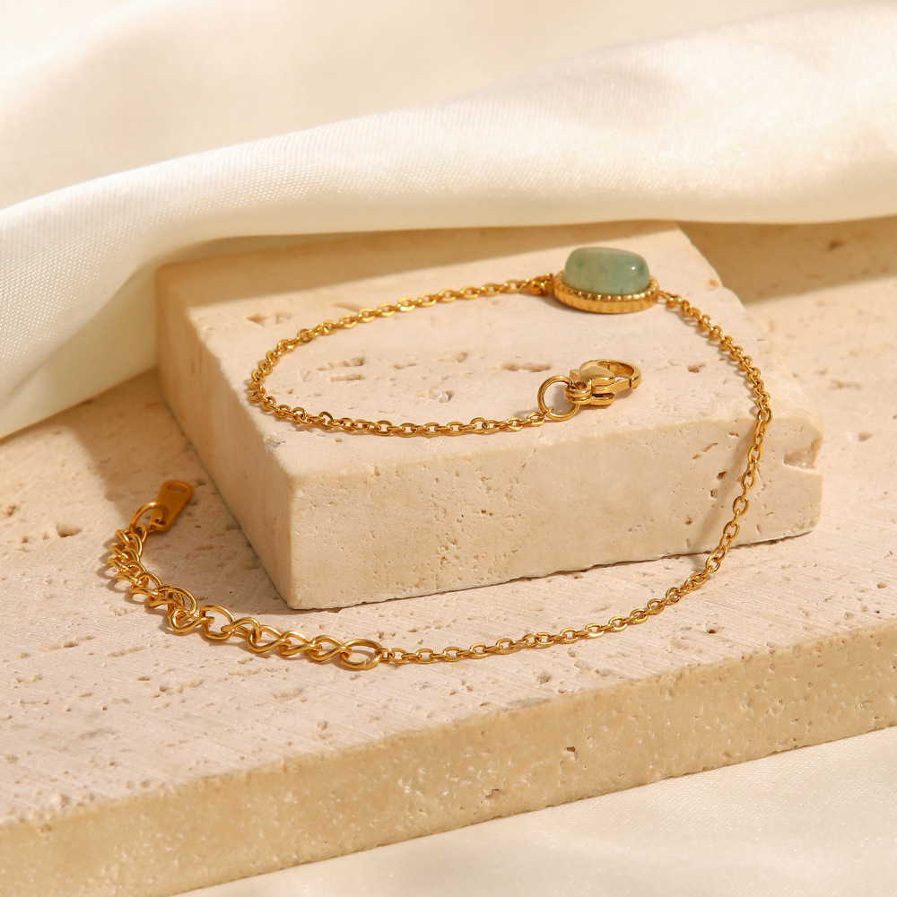 bracelet 18k gold plated green