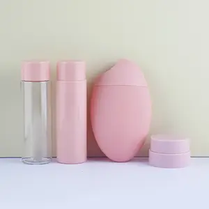 LOW MOQ pink in stock 50ml egg sunscreen bottle plastic 60ml transparent toner bottle with cap