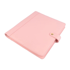Agenda Personalizada con Cubierta de Cuero PU Rosa Pálido, Organizador A5 con 6 Anillas, Planificador Diario - Product Image 5
