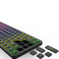 Keyboard Gaming BT 2.4G isi ulang KBLW-001 kustom tata letak nirkabel bahasa prancis/Inggris/Spanyol/Belanda/Portugis baru