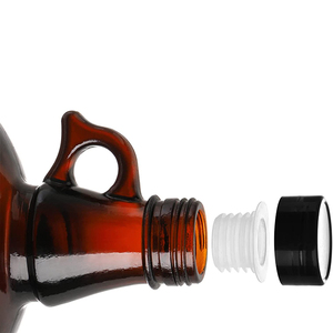 Décoration de la maison brassage 128oz 1 gallon jus de lait limoncelle eau <span class=keywords><strong>verre</strong></span> ambre fermentation 64oz bière growkers avec couvercle d'étanchéité - Product Image 5