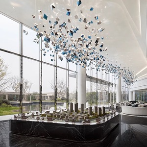 LIGHTOPS Arte creativo Piedra esmaltada Luces colgantes Proyecto grande Departamento personalizado Sala de recepción - Product Image 3