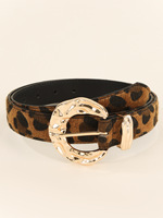 Ceintures pour femmes Ceinture dorée pour femmes Imprimé léopard Élégante Multi-boucles Accessoire de mode pour tenues tendance